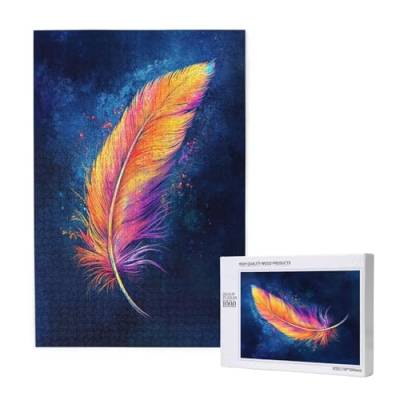 Puzzle 1500 Teile Feder Puzzles für Erwachsene Farbe HD Puzzel Anspruchsvolles und Lustig Kreatives Unterhaltungsspiel, DIY Holzpuzzle für Erwachsene Als Feiertage Deko Geschenk fur Frauen M-1863 von Yeogcohe